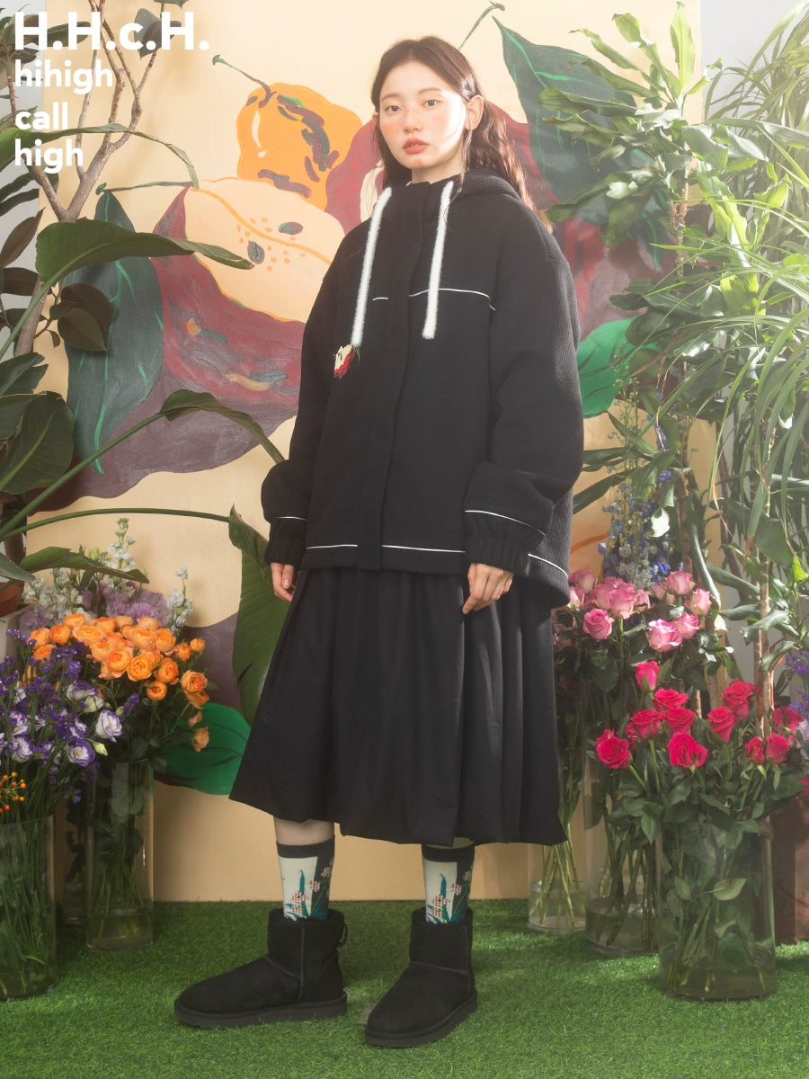 Apple Embroidered Hooded Jacket