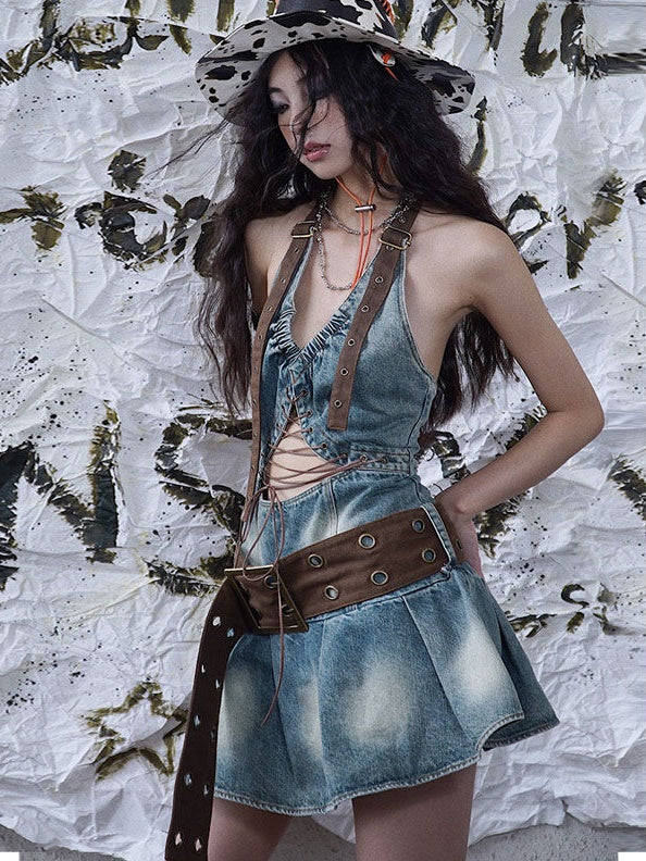 Nischen-Denim-Halfter-Neck-Kleidungsstück