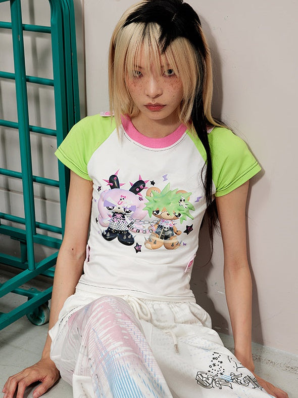 Monster Couple Print T-shirt