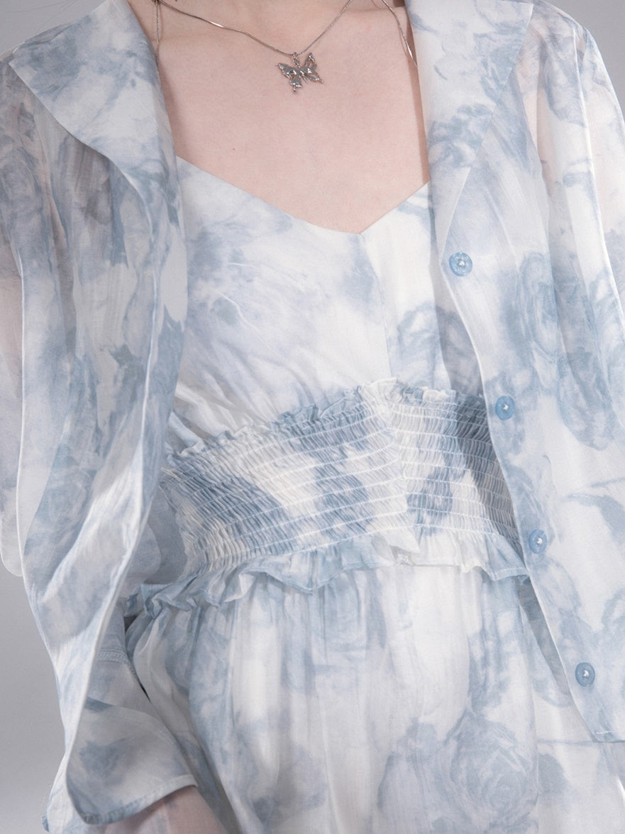 Blumendruck-Hemd & Hosentender langes Einteilungsaufbau