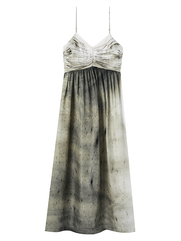 Dreidimensional geschnittenes Kleid mit Falten-Hosentender