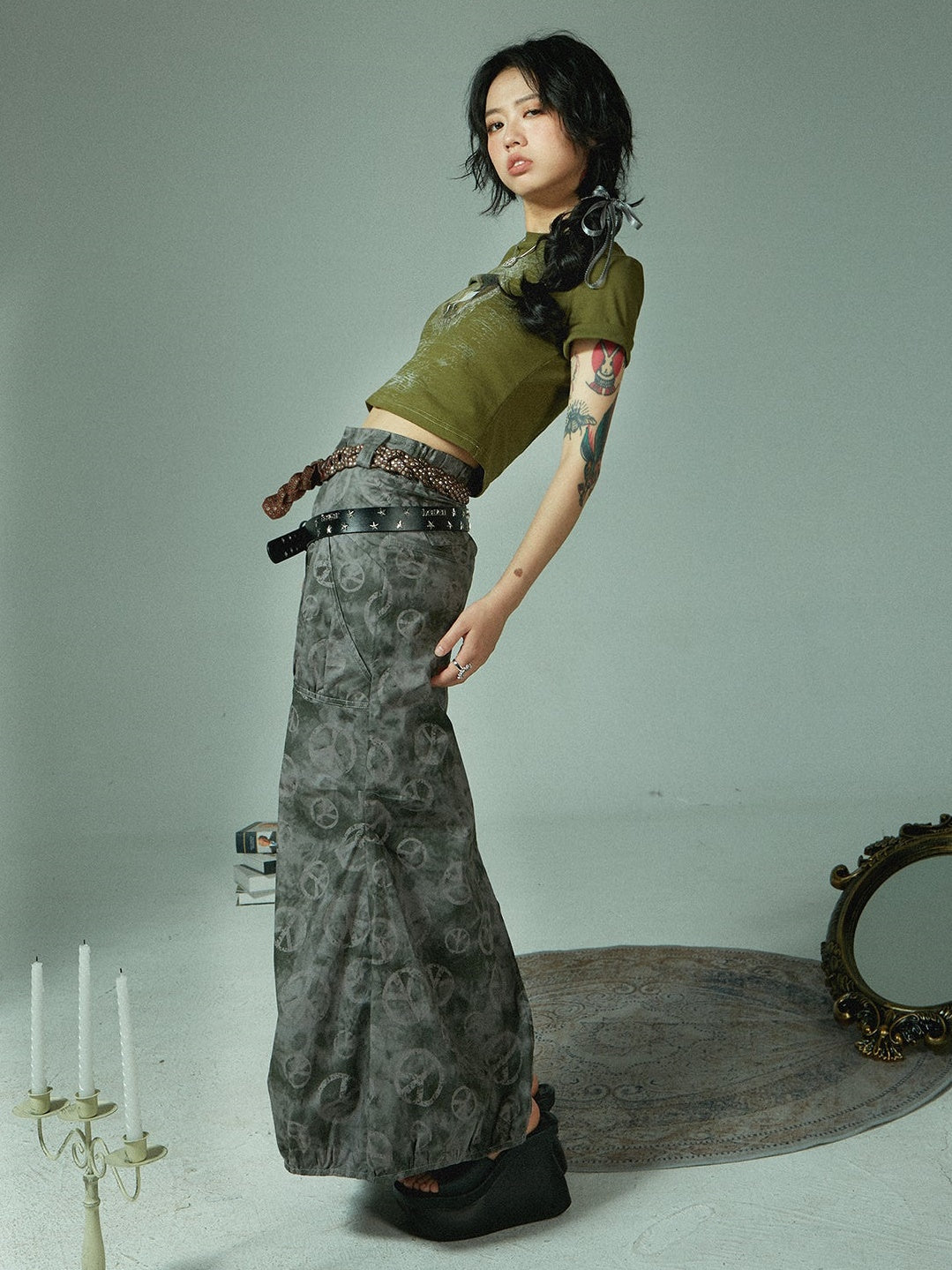 긴 해협 툴링 스커트를 인쇄하십시오