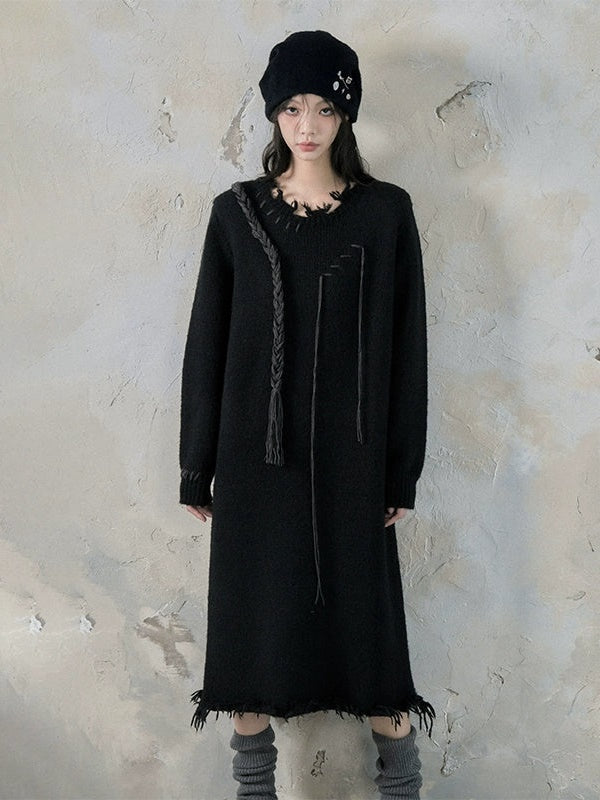 Twist Access Lose mittelgroßes Strickkleid