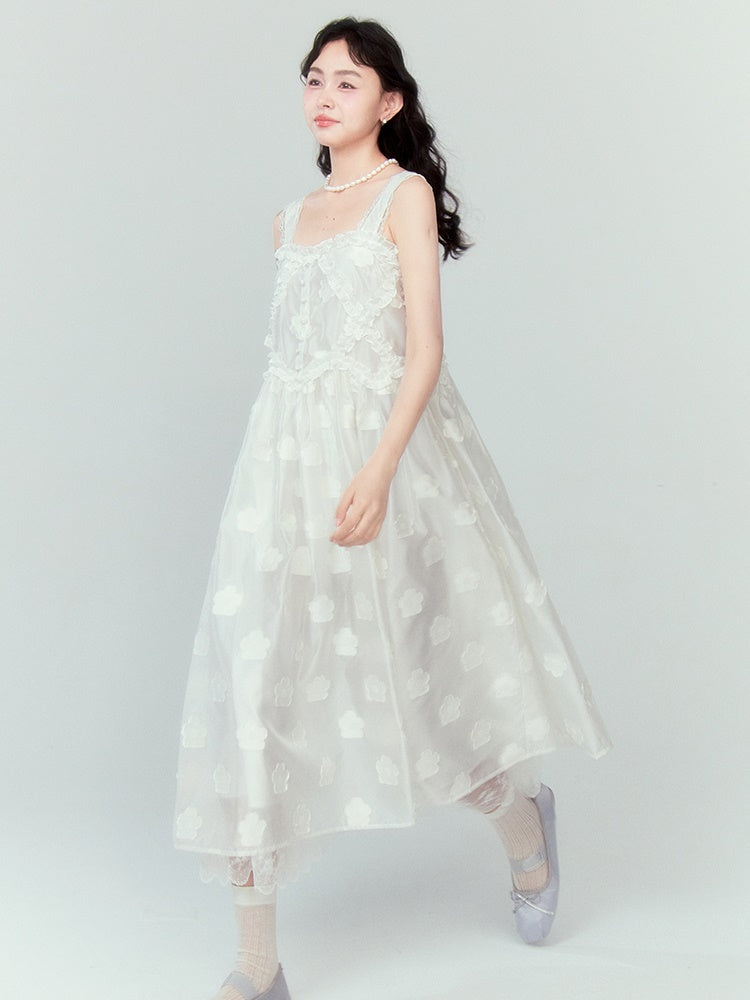 Drucken von Hosenträgern langes Kleid