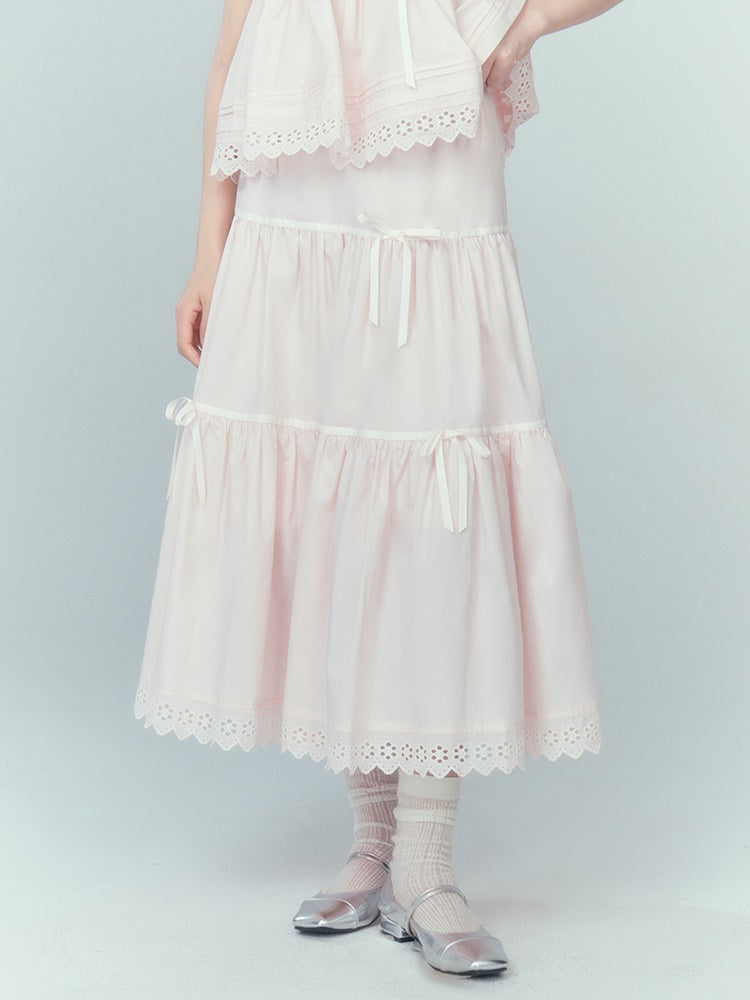 Ribbon Puffy Short Camisole & Ribbon Cake Skirt