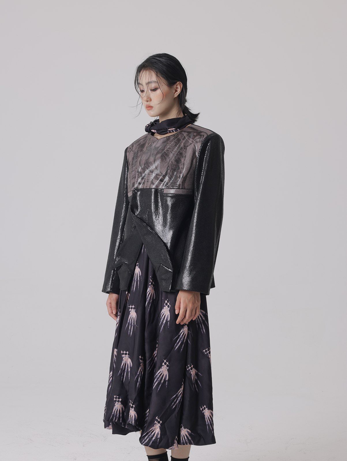 Shoulder Pads Leather Jacket