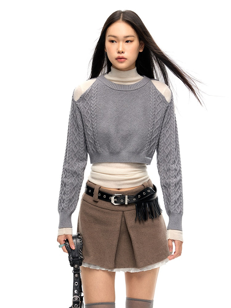 A- 라인 레이스 스티치 스커트