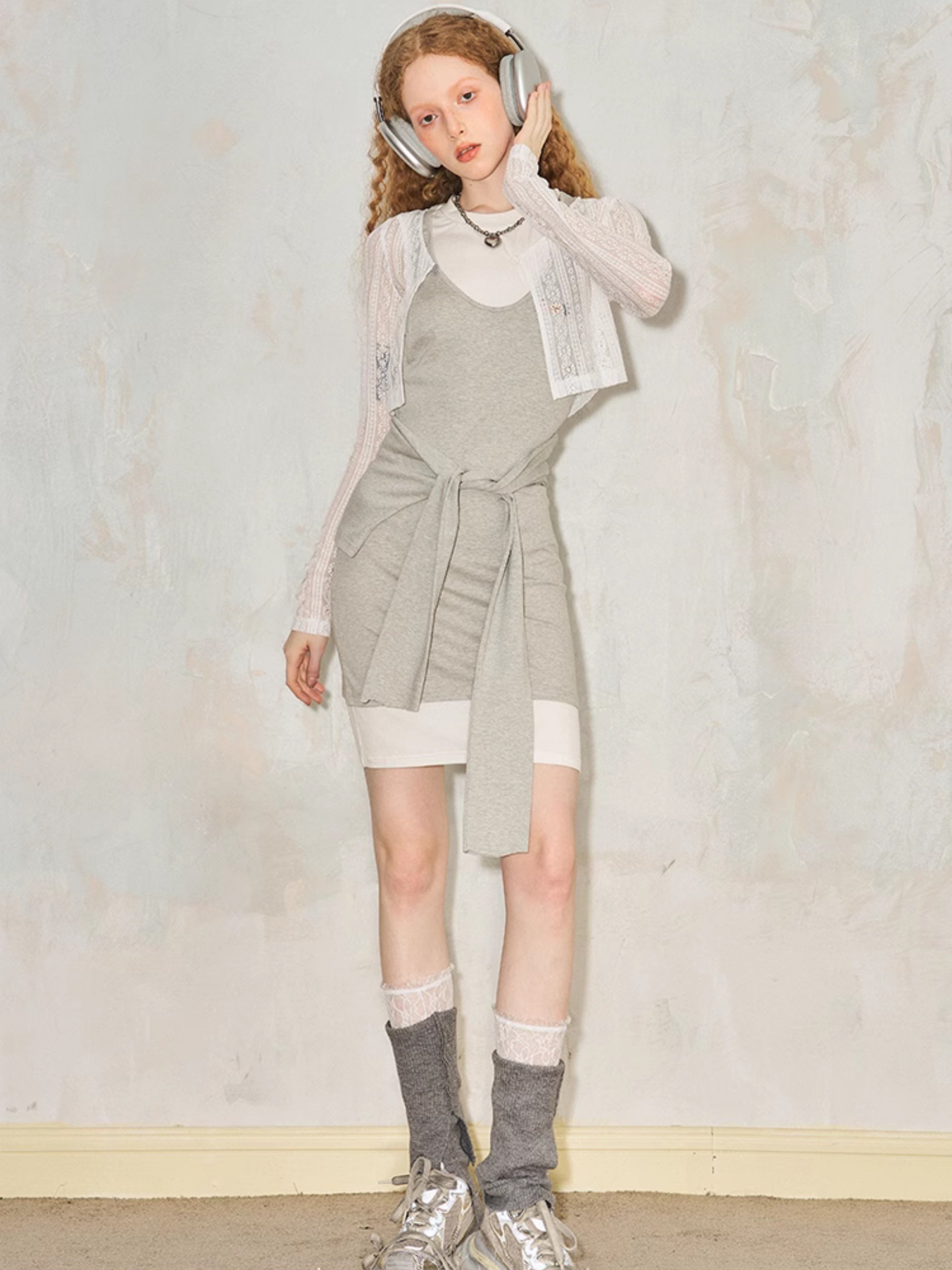Fake Two-piece Slim Waist Splicing One-piece