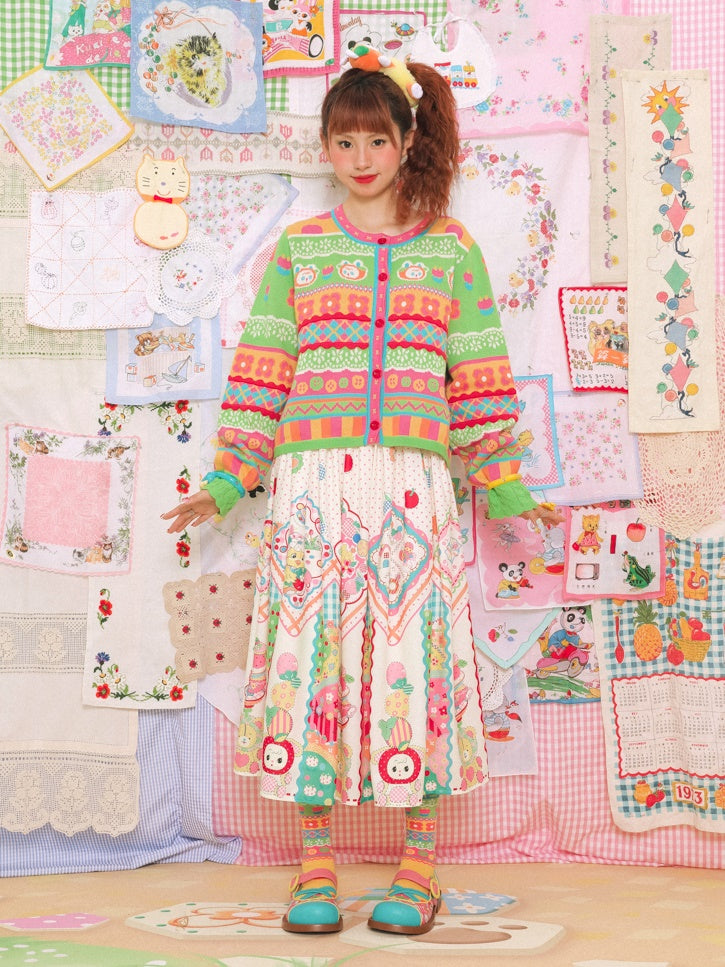 Handkerchief Print Gather Skirt