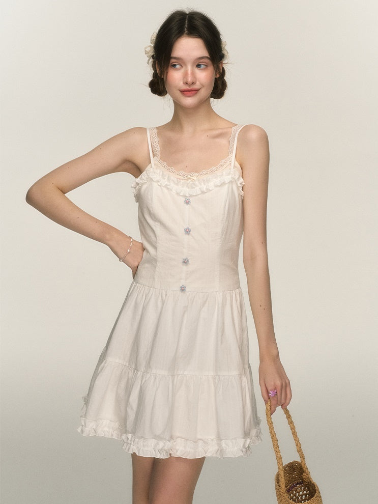 Ruffled Tiered Suspender One-piece