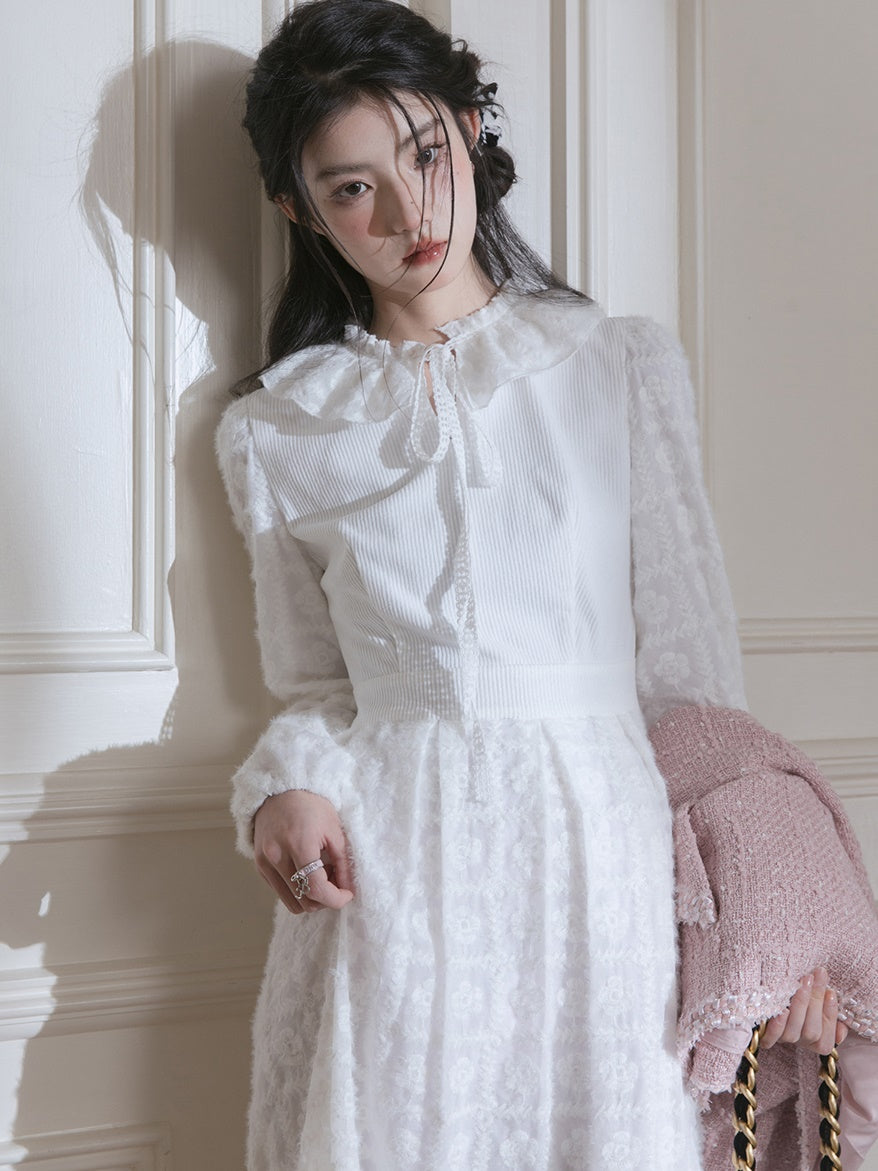 Plüsch gesticktes Kleid