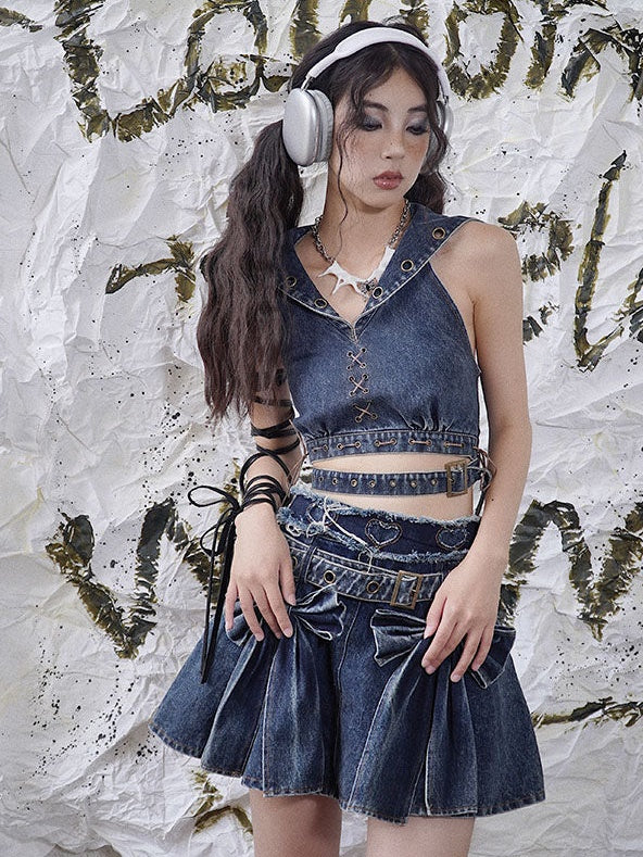 Niche Backless Denim Vest