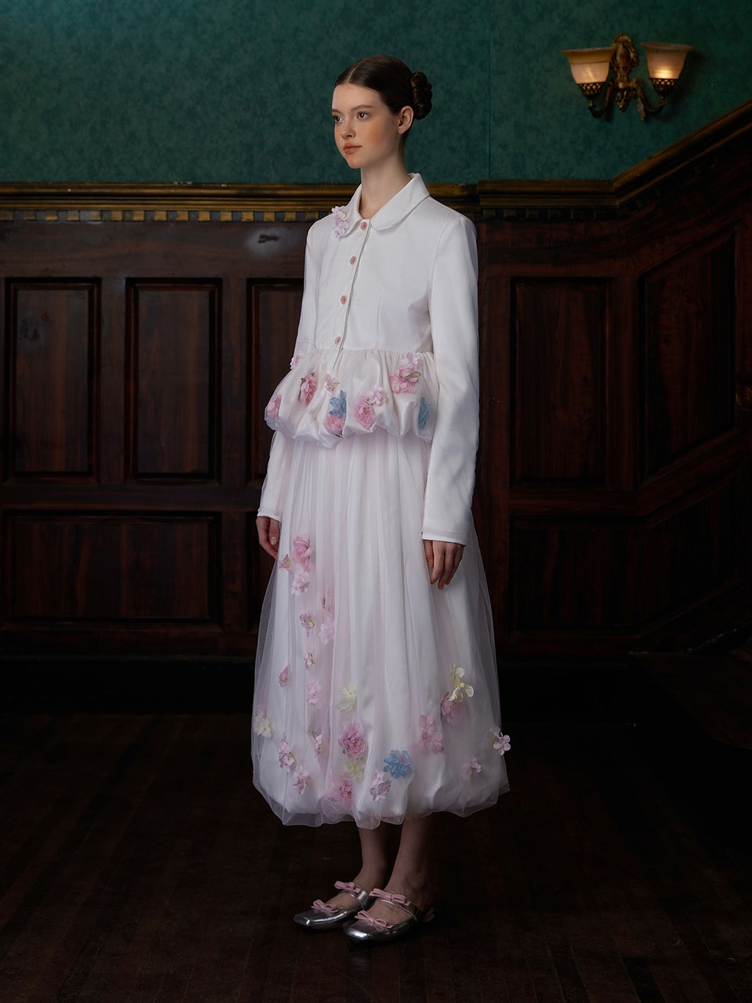 Mesh Double-layer Bud Jacket & Skirt