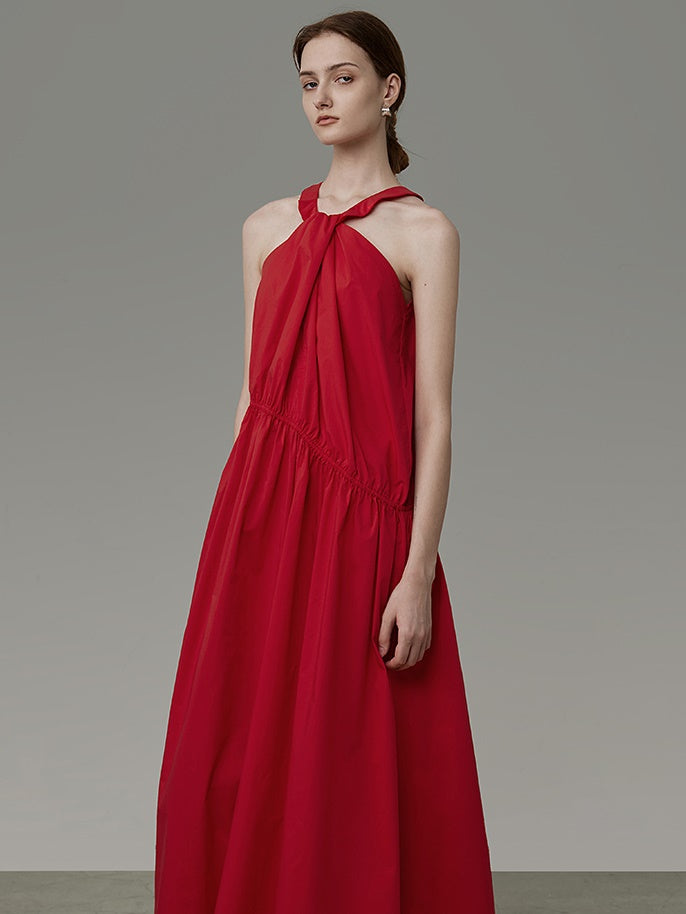 Hanging Neck Large Swing Dress