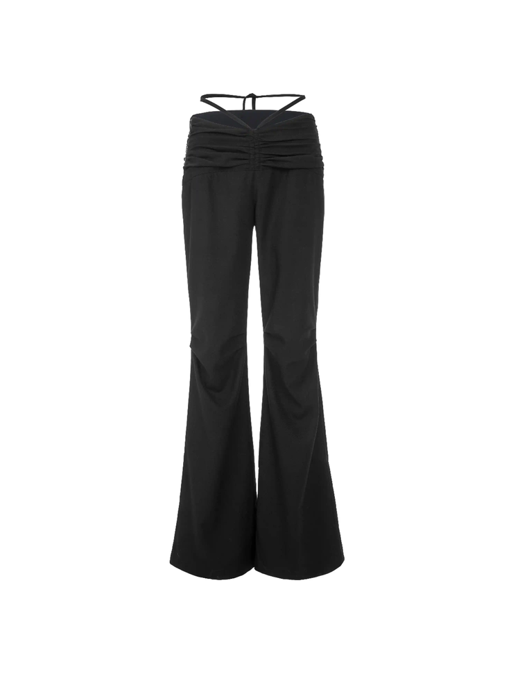 Low-Waist Stretch Slim Casual Flare-Pants