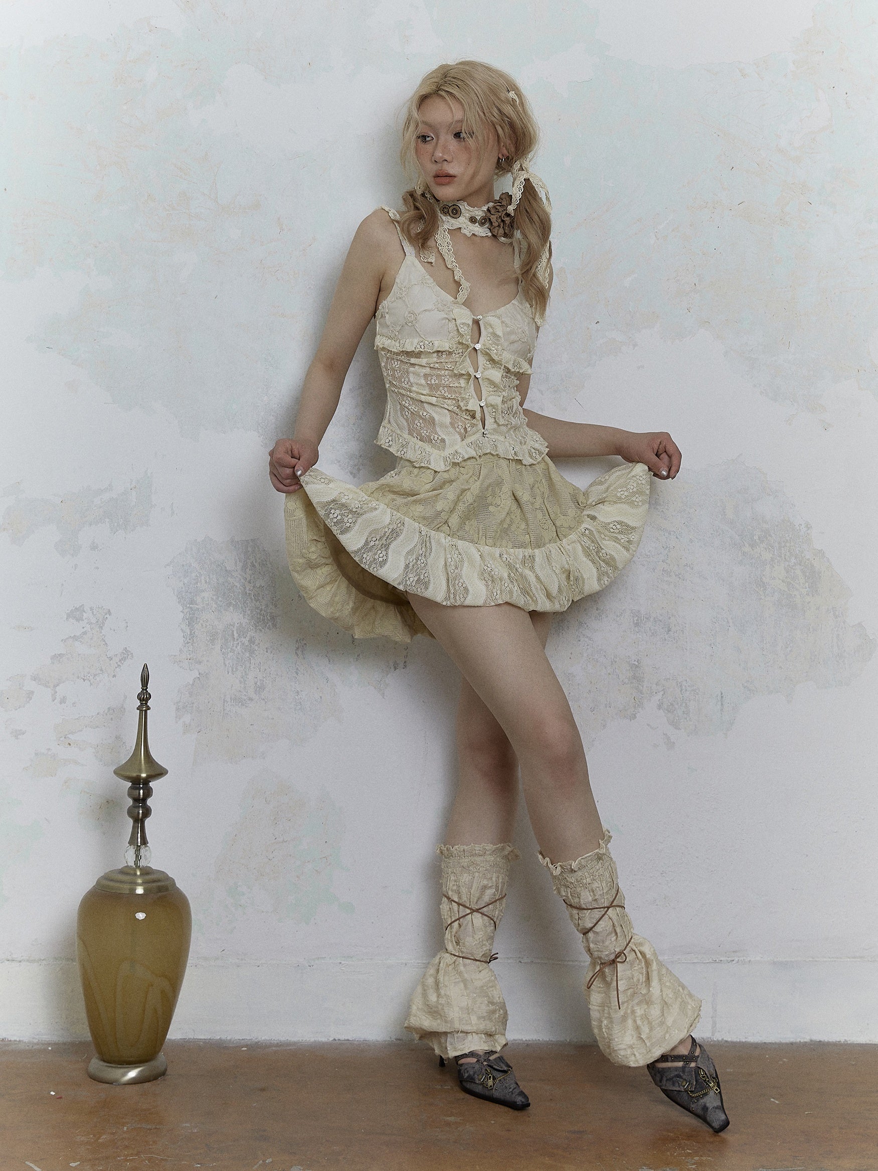 Lace Straps Leg Cover