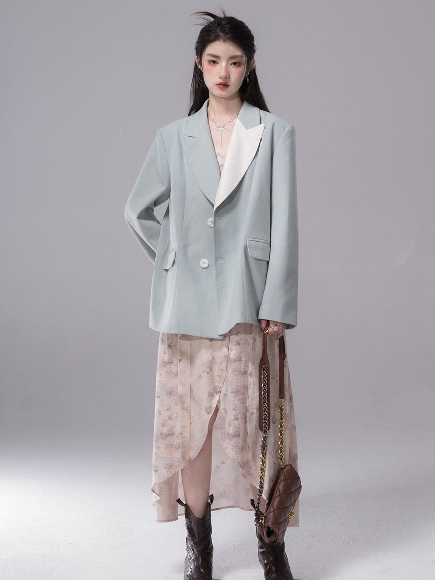Contrast Fritillaria Color Loose Jacket