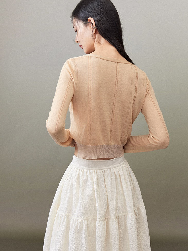 Cropped Knitted Cardigan