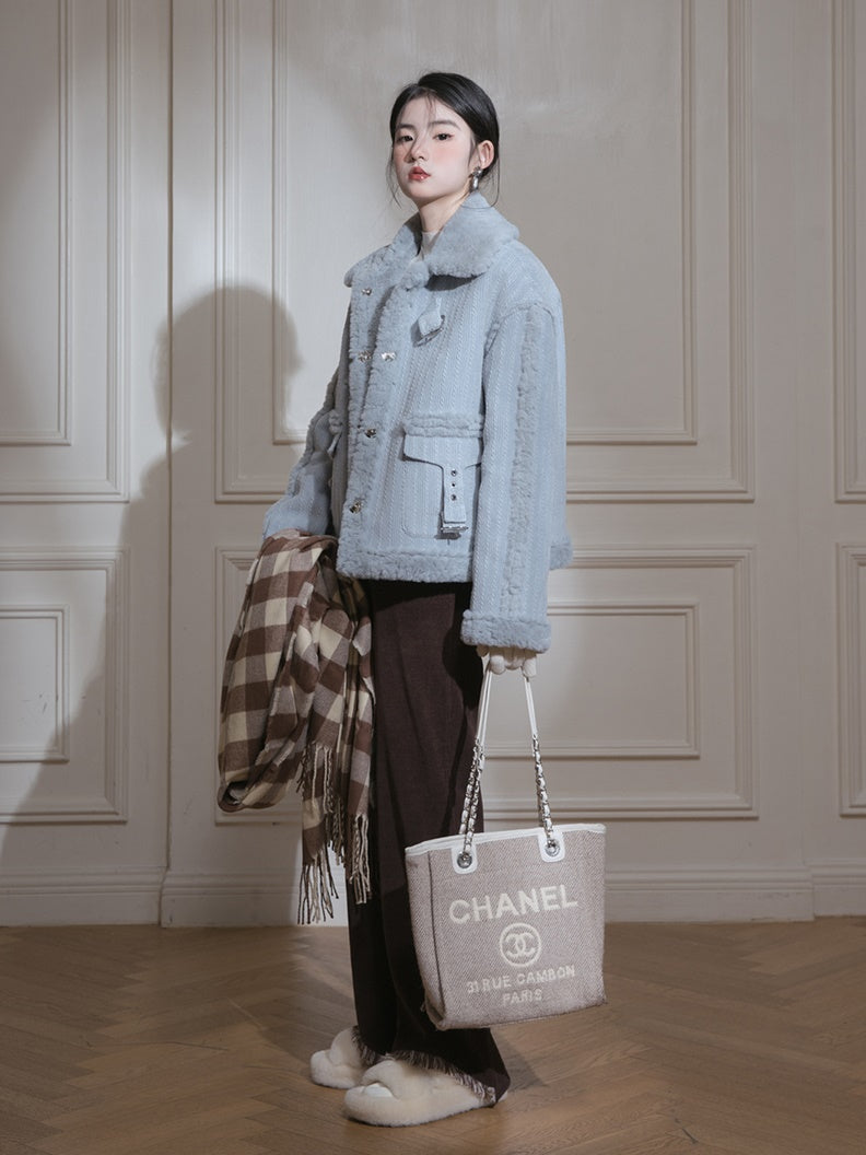 Corduroy BoA Collar Jacket & Skirt