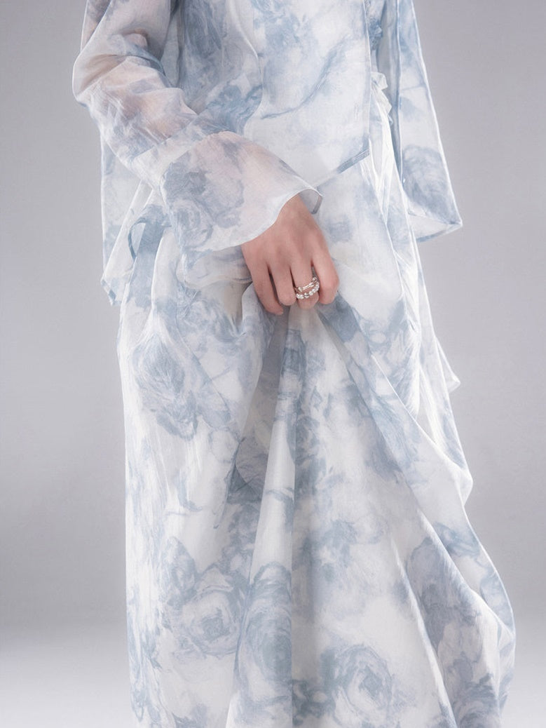 Blumendruck-Hemd & Hosentender langes Einteilungsaufbau