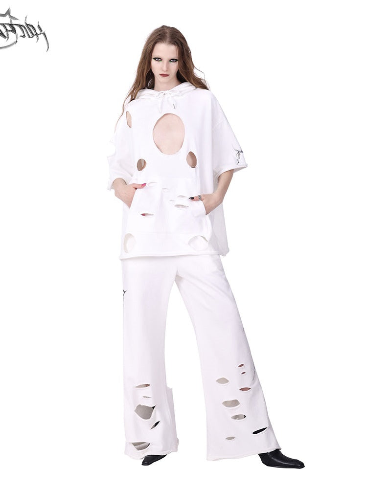 Hoodie à sweat à manches courtes du trou du trou