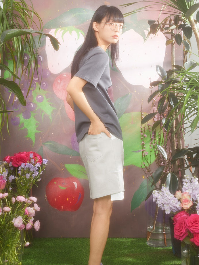 Strawberry Print Loose Round Neck T-shirt