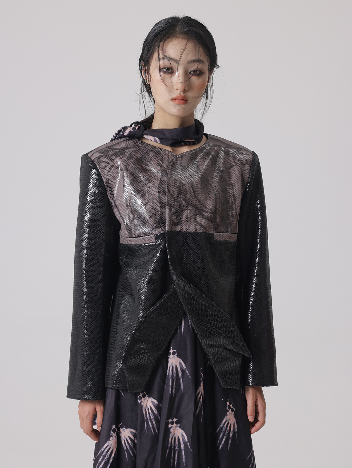 Shoulder Pads Leather Jacket