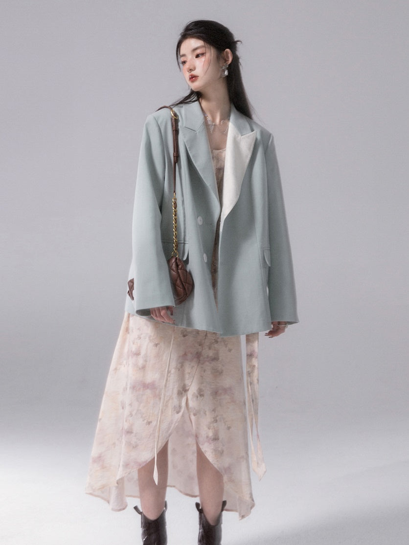 Contrast Fritillaria Color Loose Jacket