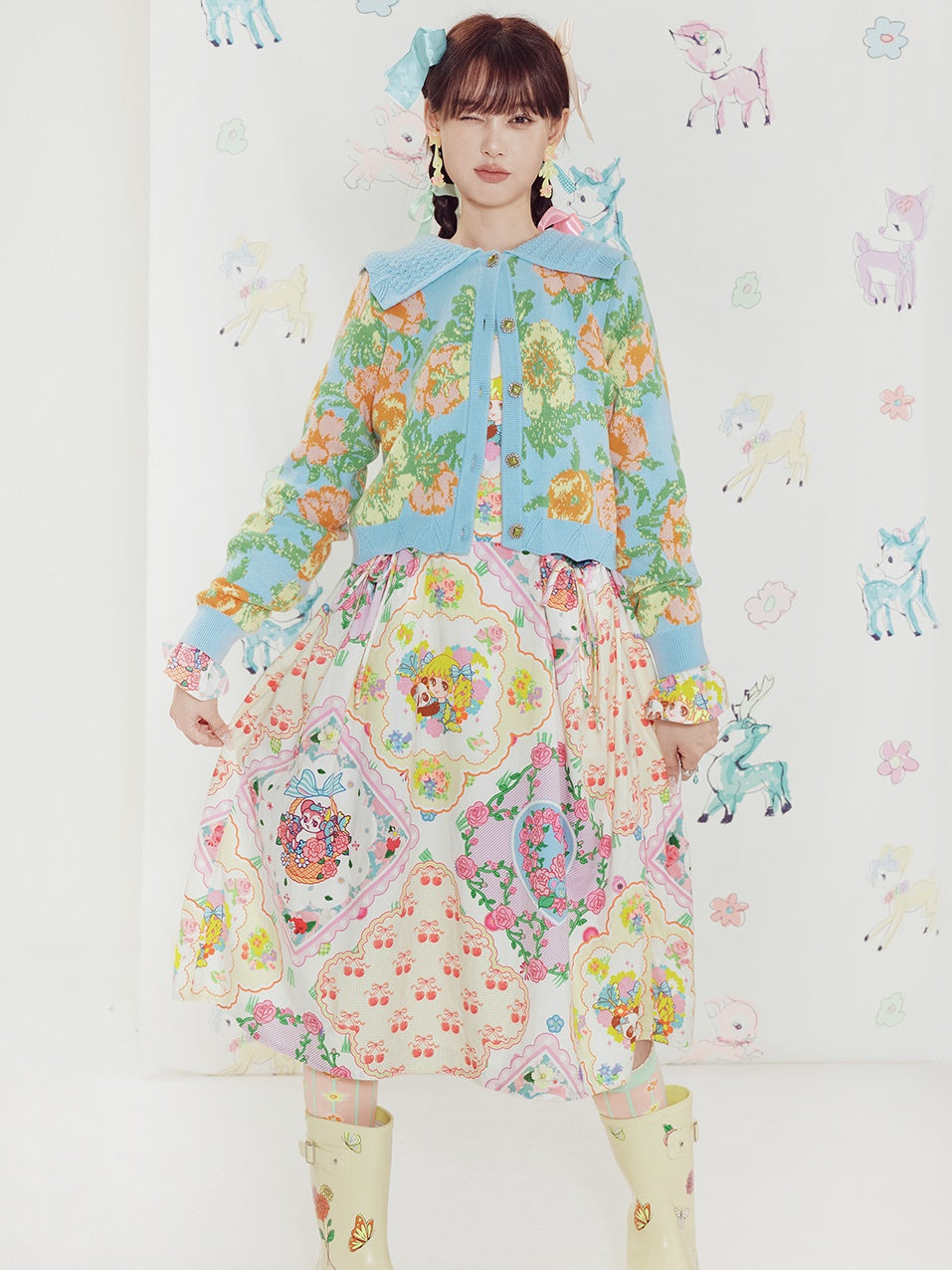 Tension à imprimé princesse A-line robe