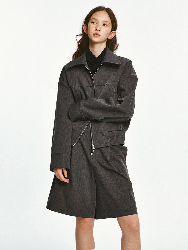 넓은 실루엣 스윙 탑 재킷