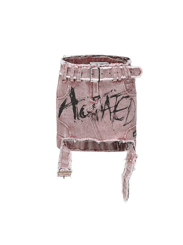 Street Damage Paint Short Skirt