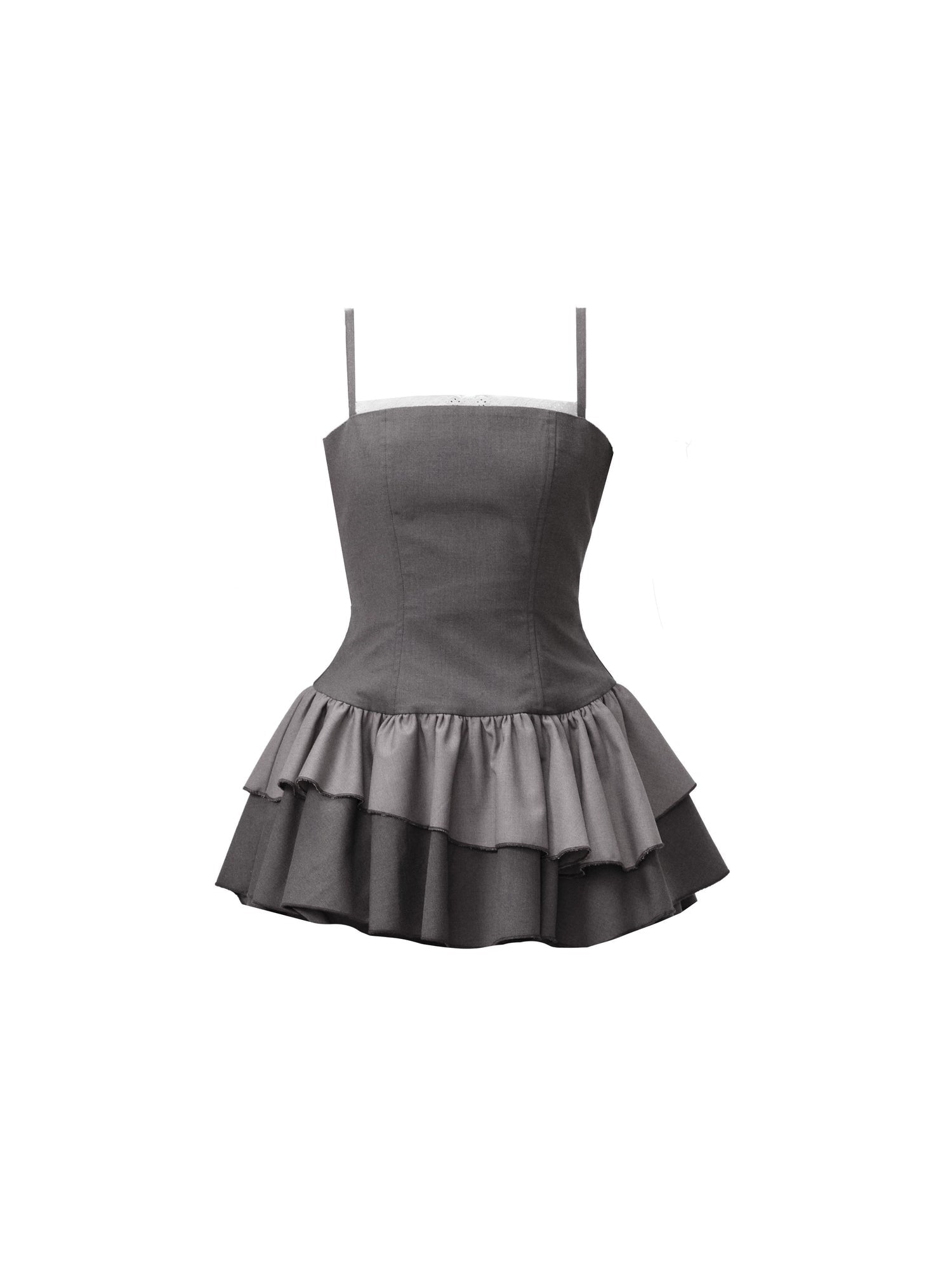 Lace Splicing Suspender Princess Dress & Culottes