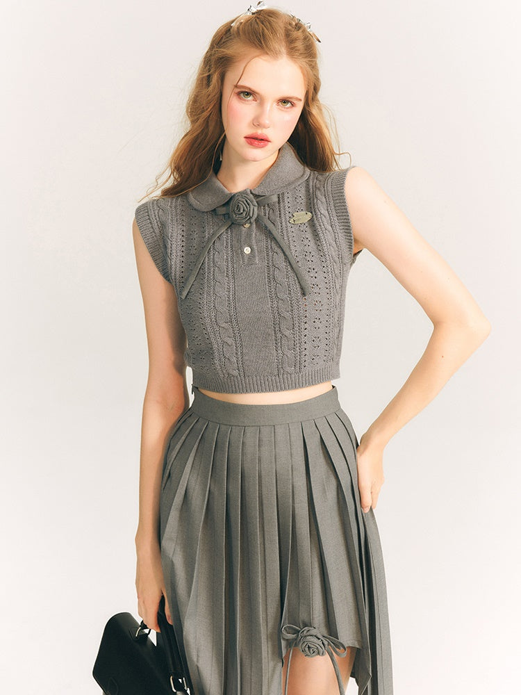 Hohl College -Style -Strickpullover Weste