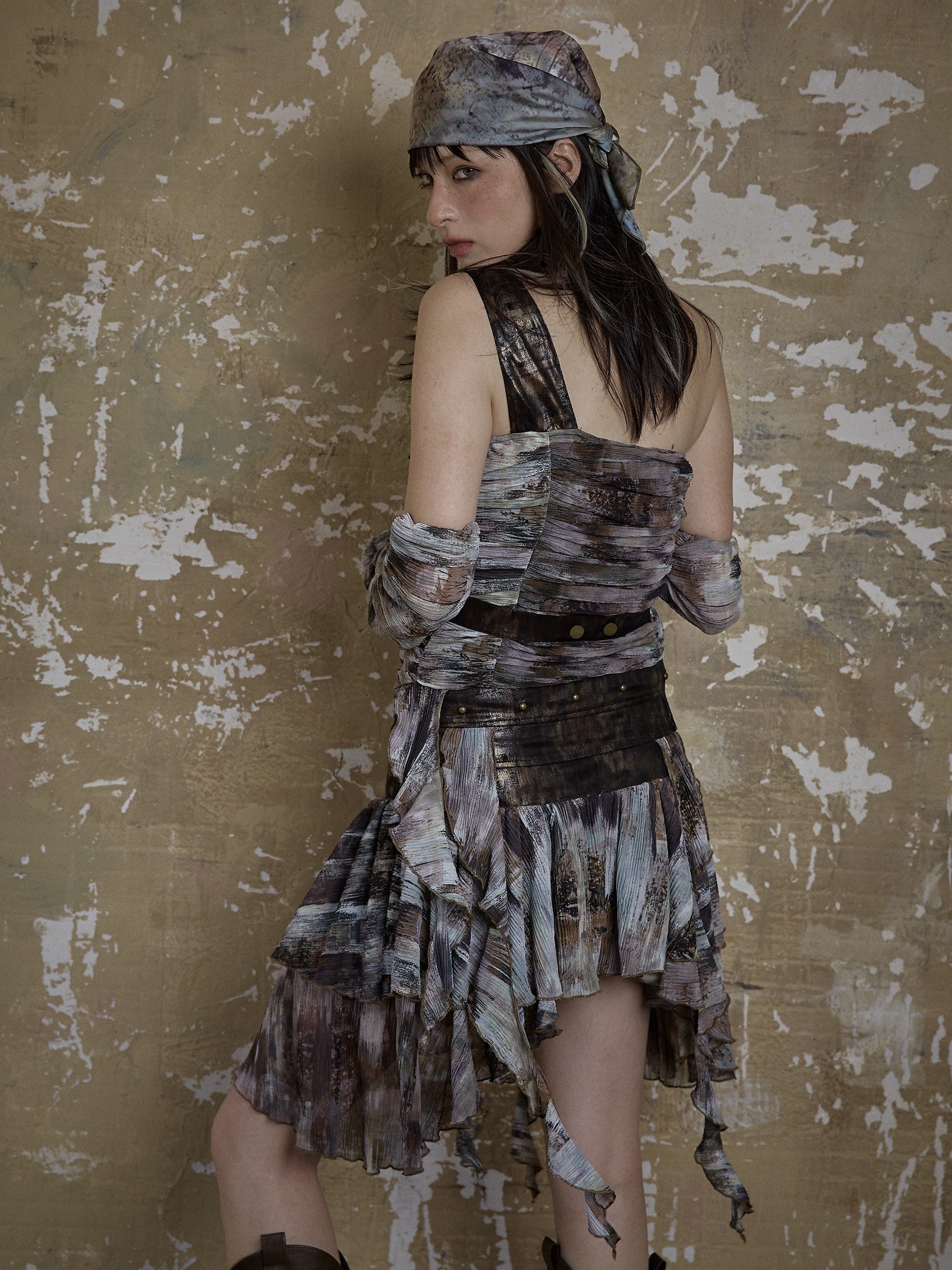 Punk unregelmäßige Spleißrohrkleid