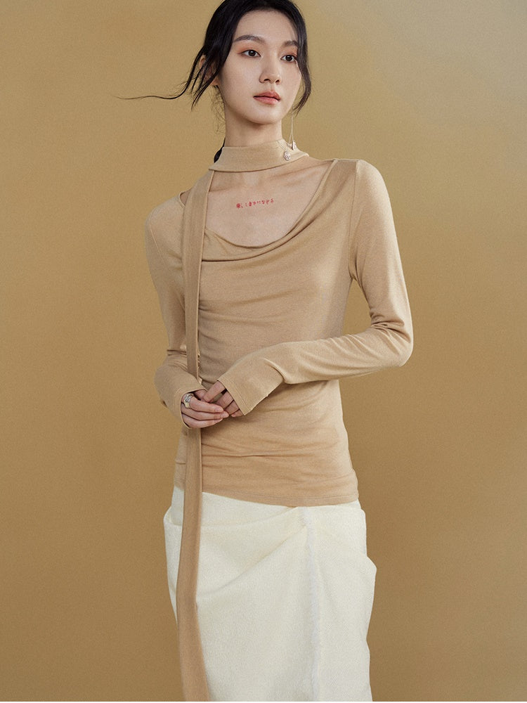 Écharpe T-shirt à fond de col balandé