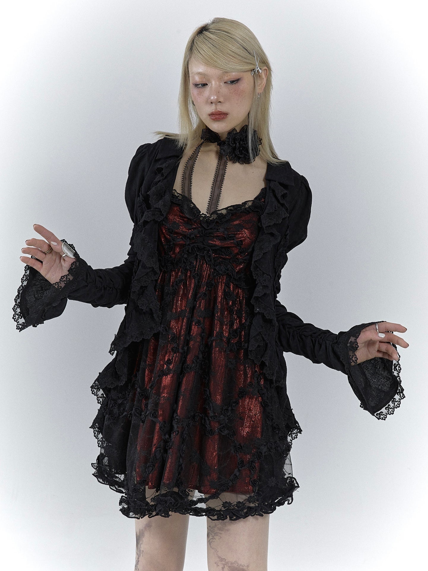 Lace Baby Doll Suspender Dress