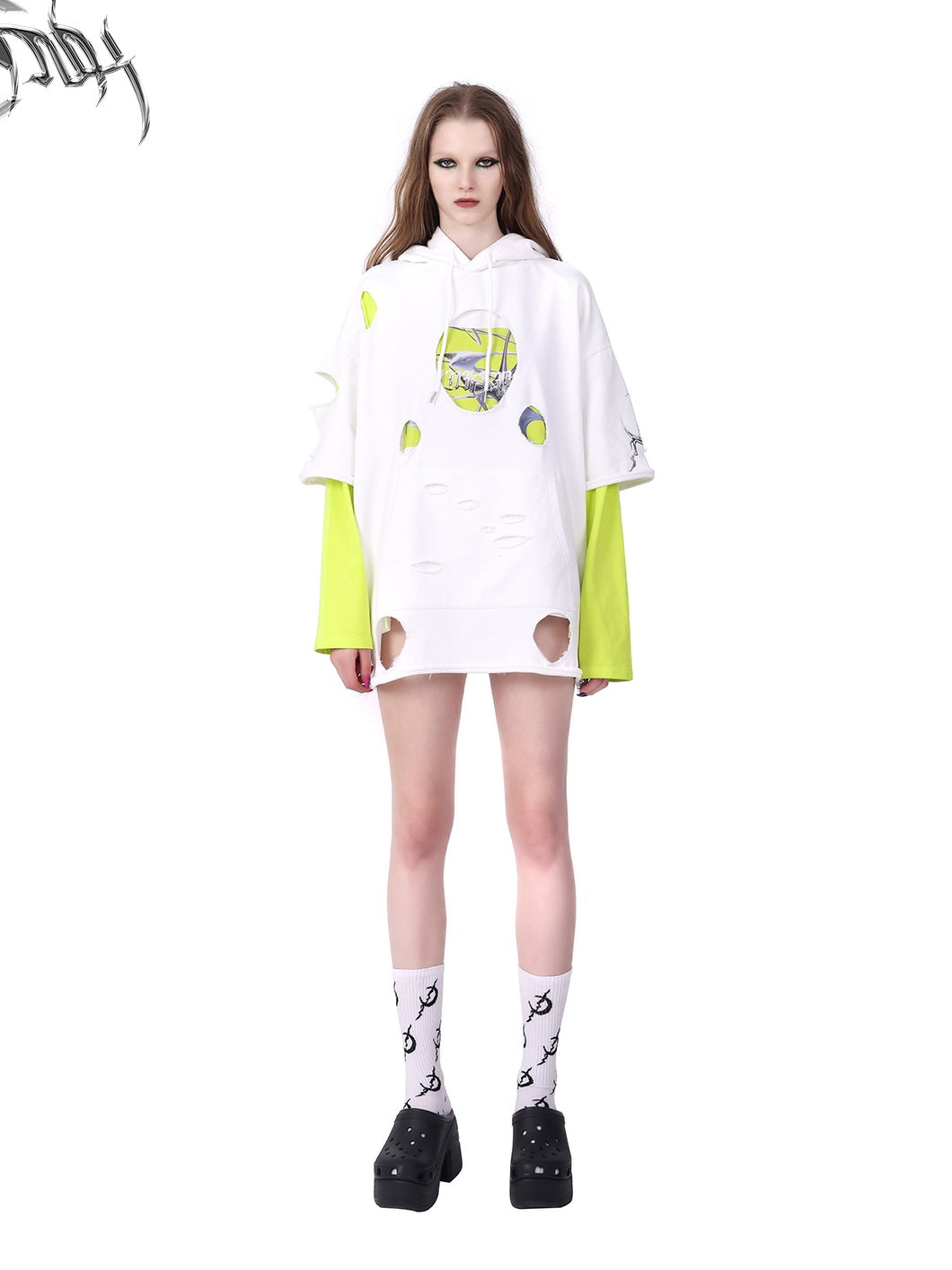 Hoodie à sweat à manches courtes du trou du trou