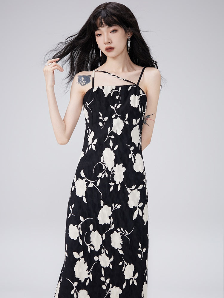 Flowers into Painting Suspender One-piece