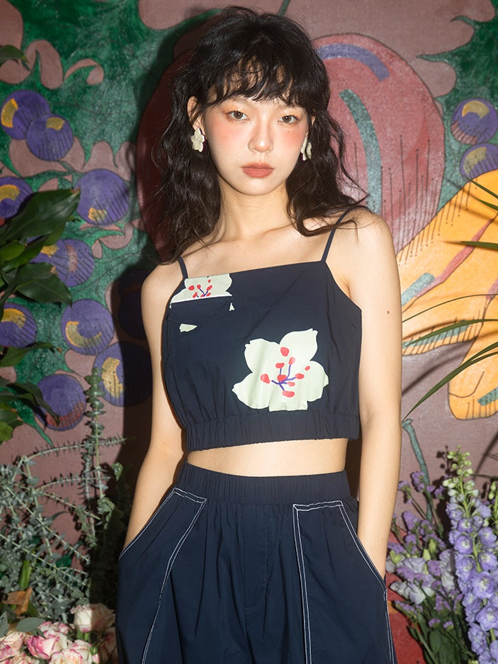 벚꽃 프린트 카미솔