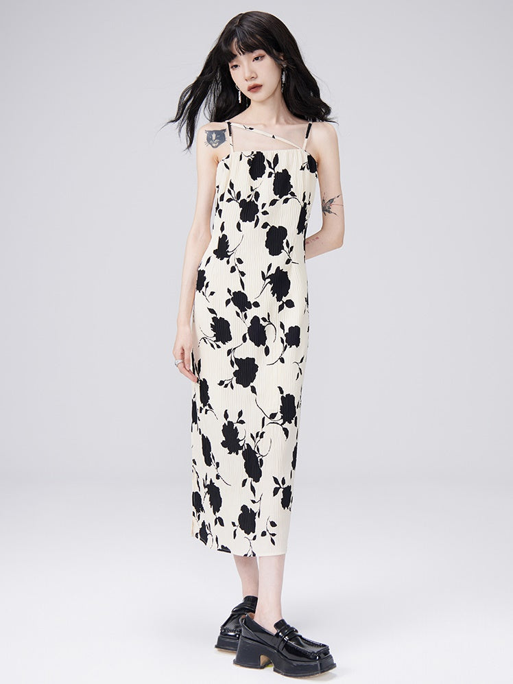 Flowers into Painting Suspender One-piece