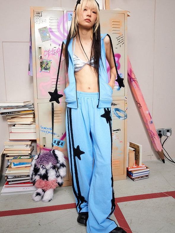 Five-pointed Star Decoration Wide-leg Sweatpants