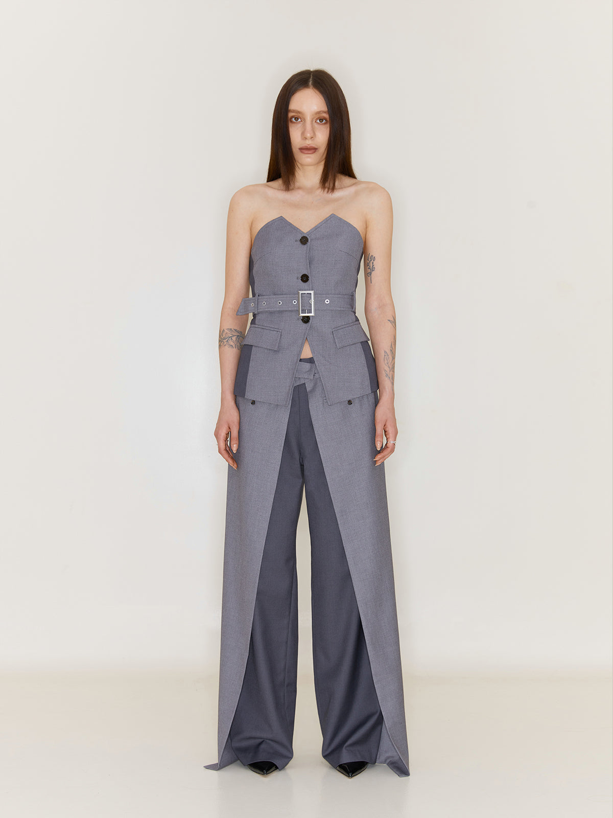 SUIT STYLE BARETOP WITH BELT