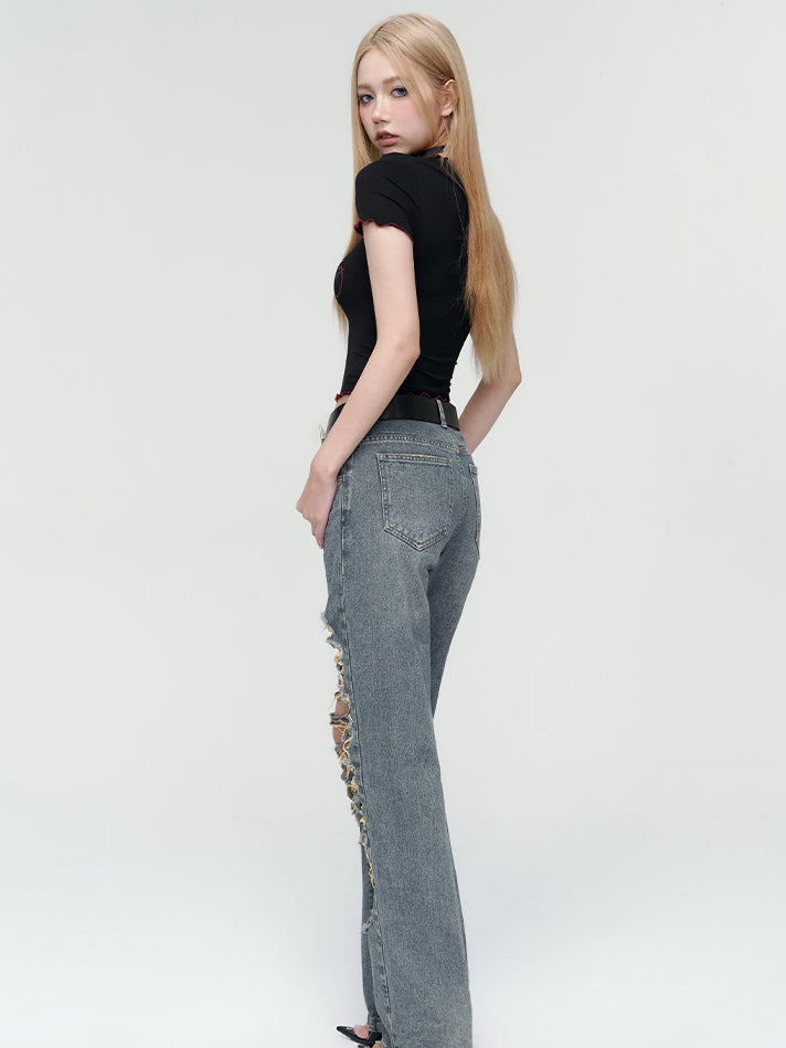 Mellow Square-neck Slim Cropped T-shirt