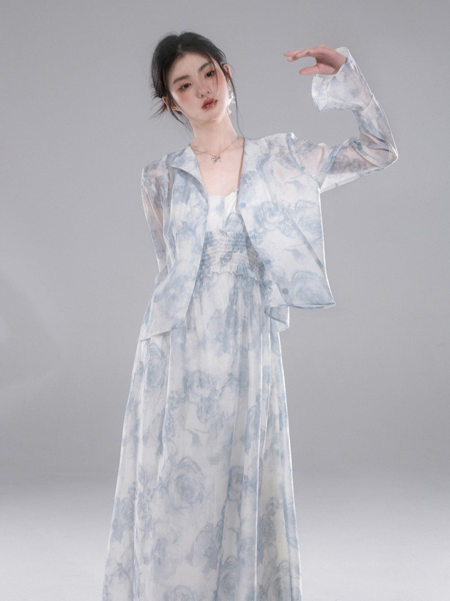 Blumendruck-Hemd & Hosentender langes Einteilungsaufbau