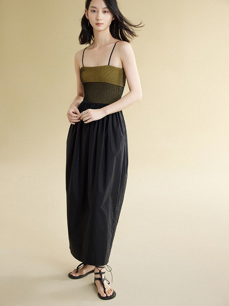 Pit Bar Splicing Suspender Dress