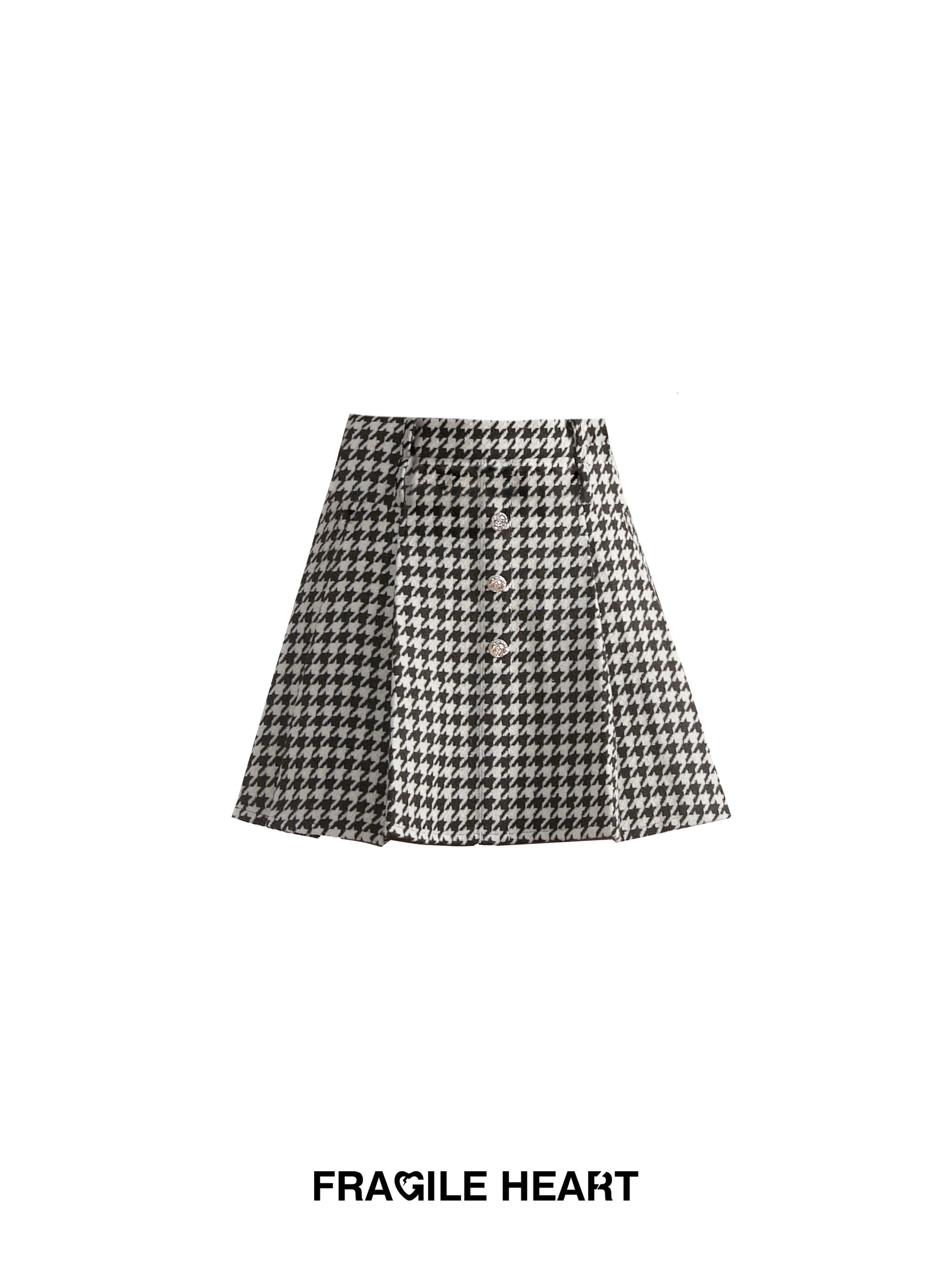 Small Fragrant Style Lace Stitch Jacket & Houndstooth Skirt