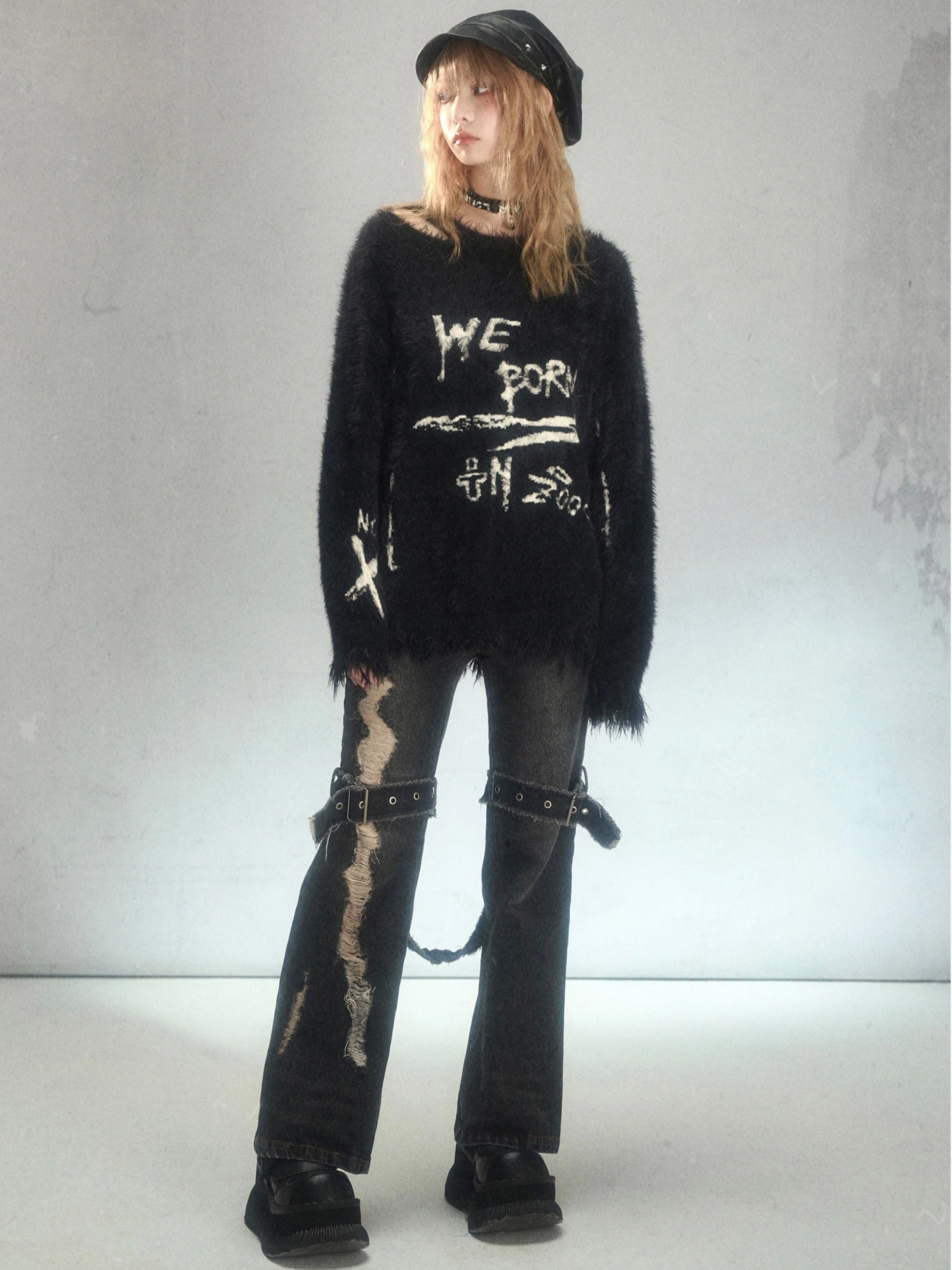 Punk Graffiti Niche Loose Pullover