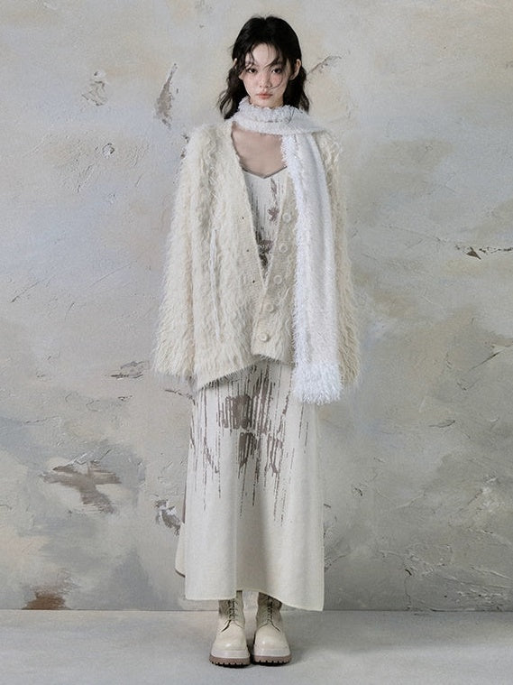 Tassel Feather Stitching Muffler