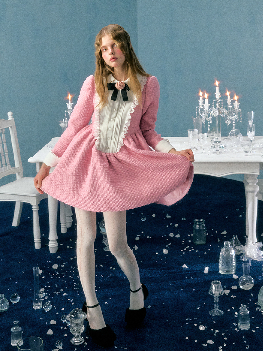 Bogenblume Brosche Puffhülle Kleid