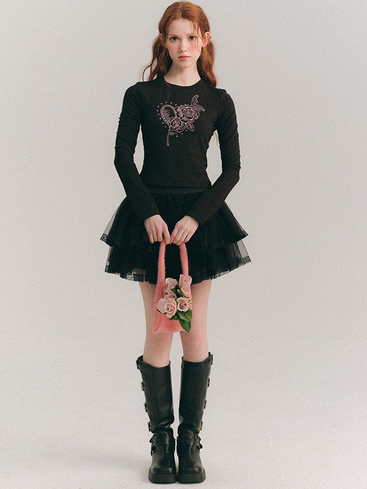 Rosen drucken Linestone Short & Long Sleeve T-Shirt